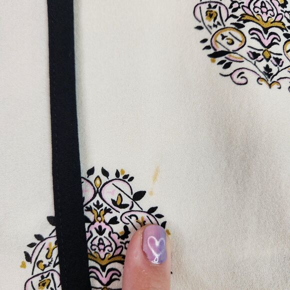A.L.C. Skirt Womens 0 Cream Black Silk Geometric Medallion Flare Ballet Siren - Picture 6 of 11